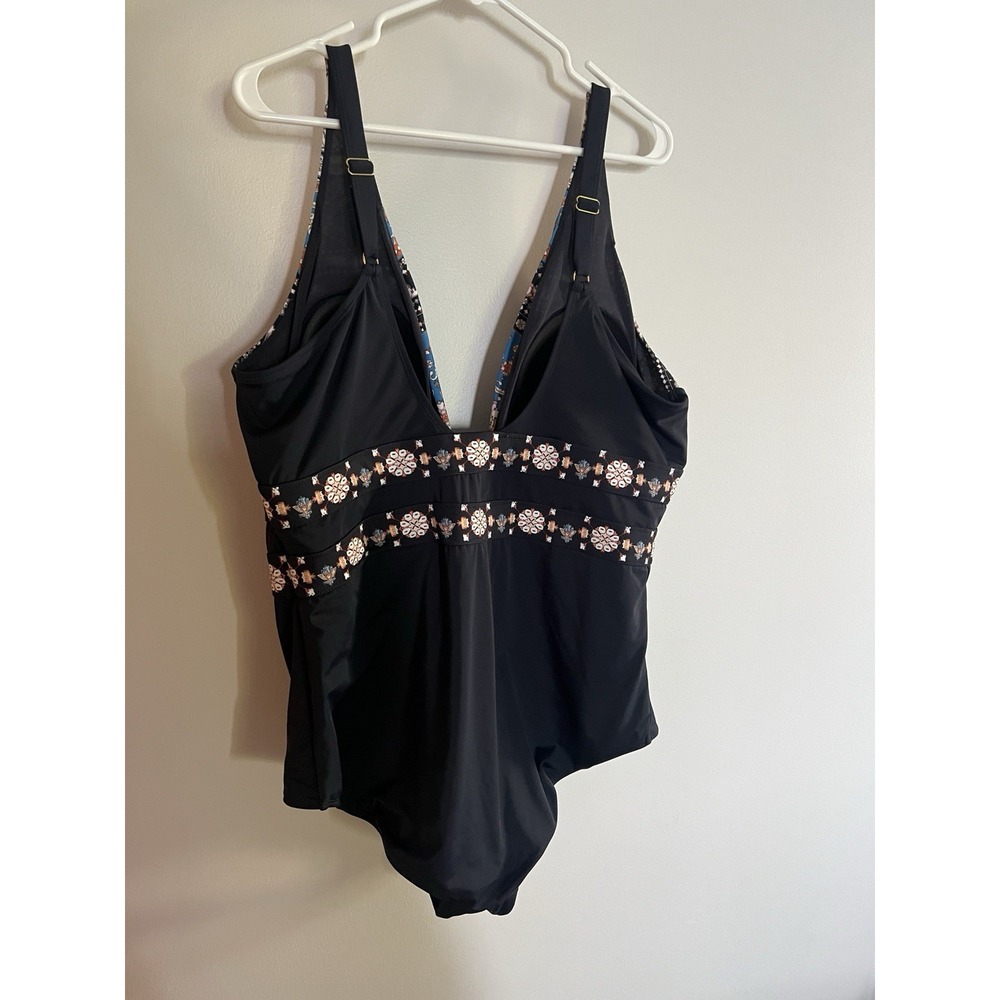 Swimsuits For All Womens Sz 24 Padded One Piece Swimsuit Slimming Boho NWOT - Picture 6 of 6